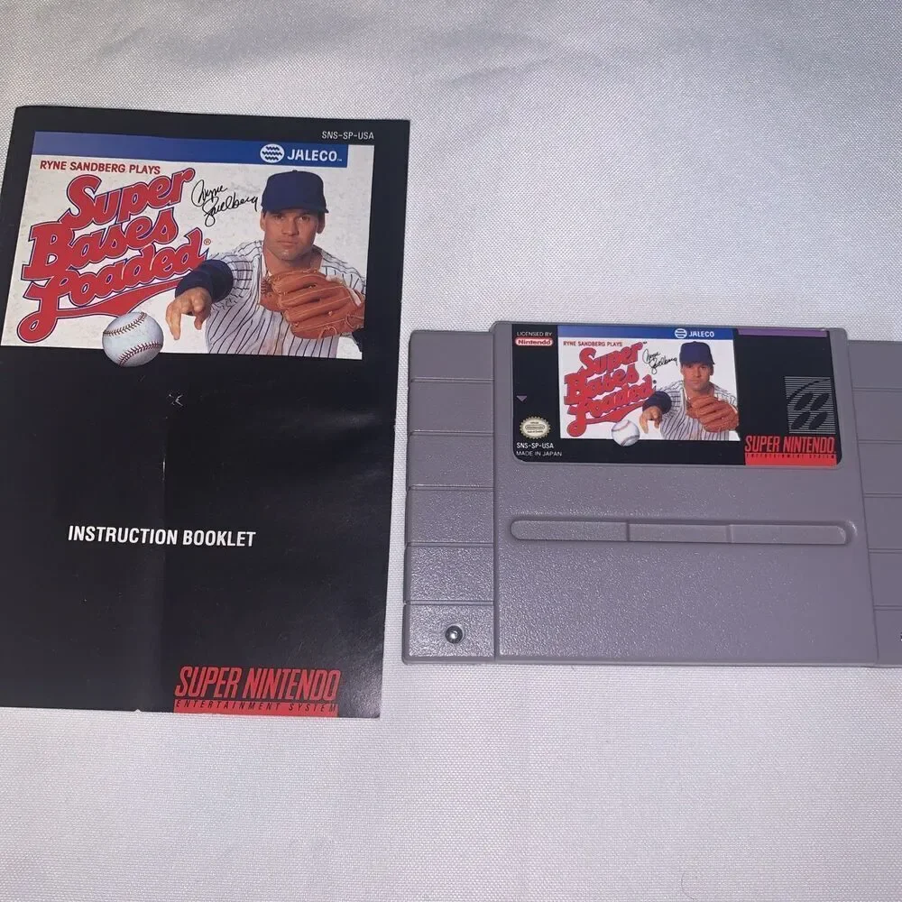 vintage Super Bases Loaded SNES (Super Nintendo Entertainment System, 1991) CIB